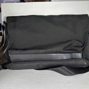 Tumi Black Leather And Canvas Laptop Bag Magnetic Clasp Tumi Tags And ID Numbers